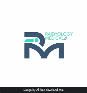 logo 2 in 1 raidyology center medical lab logo template modern elegant stylized texts sketch