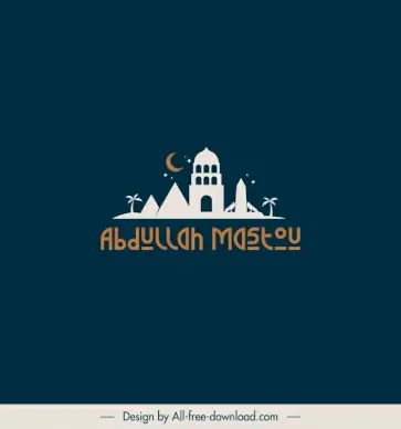 logo abdullah mastou flat arab symbols elements sketch
