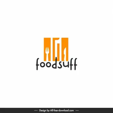 logo aga template flat tableware elements texts sketch