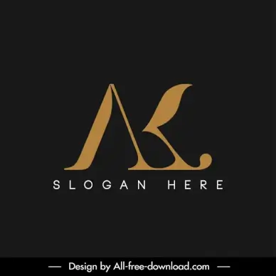 logo ak template modern flat elegant stylized texts sketch