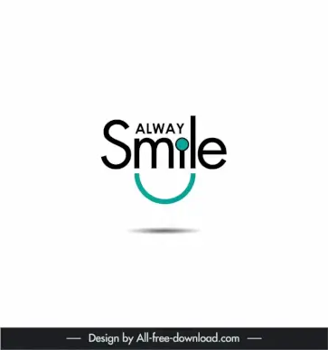 logo alway smile template cute modern stylized text smiley design 