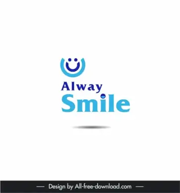logo alway smile template modern flat elegant design happy face sketch