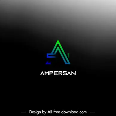 logo ampersan template modern flat contrast sylized text sketch