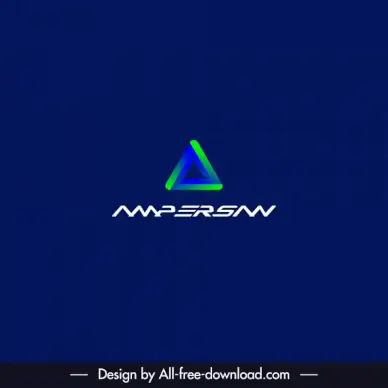 logo ampersan template modern shiny color effect triangle text shape design