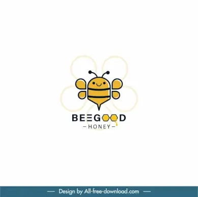 logo bee flat symmetric design