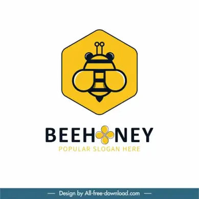logo bee flat symmetric geometry decor