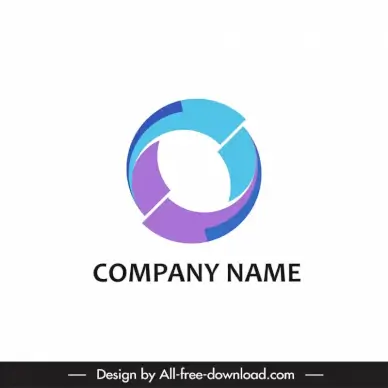 logo buat jasa print template modern 3d circle shape outline 