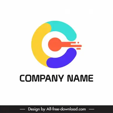 logo buat jasa print template modern flat circle shapes outline 
