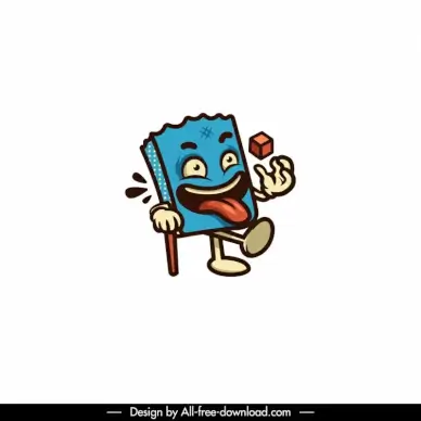 logo cartoon template humorous stylized box sketch dynamic design