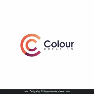 logo colour creation template flat elegant modern stylized text