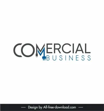 logo commercial business template elegant flat texts plugs sketch