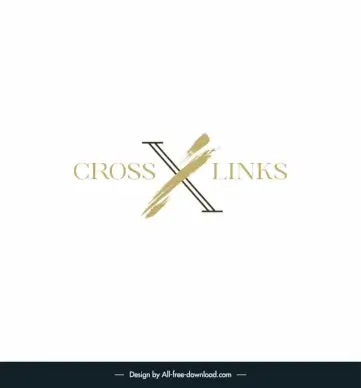 logo company crosslinks template elegant texts grunge paint decor 