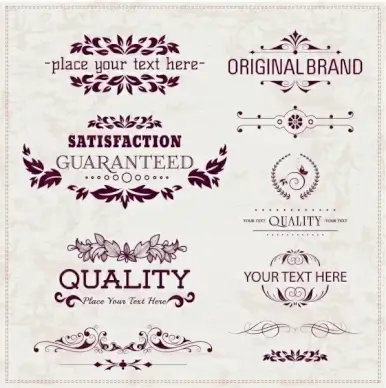 logo decorative design elements classical symmetric decor