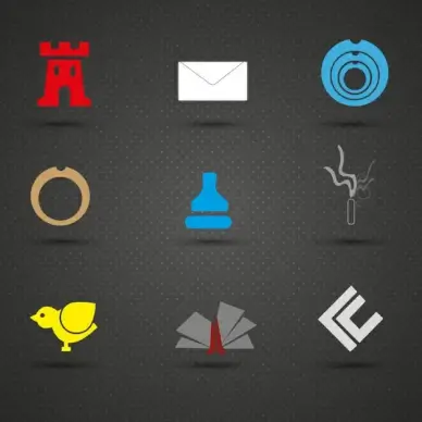 logo design elements illustration on dark background