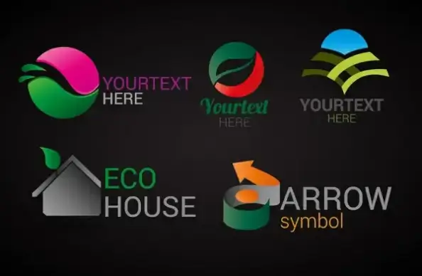 logo design elements illustration with abstract icons