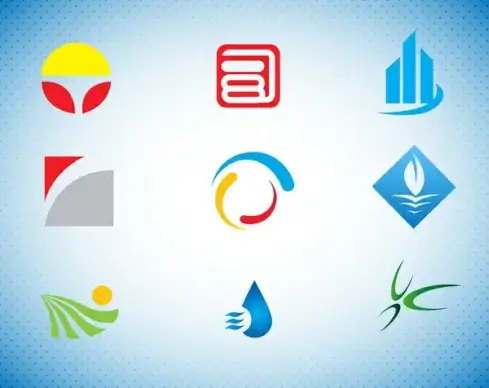 logo design elements with abstract illustration
