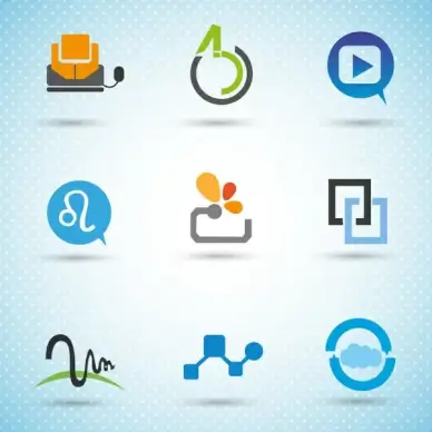 logo design sets with techno style