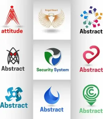 logo design with various abstract shapes illustration