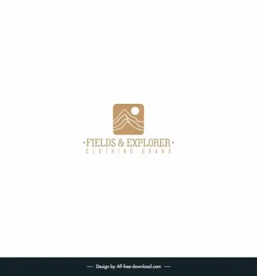 logo designed for my fields explorer clothing brand template isolated handdrawn geometric mountain sun sketch