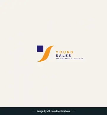  logo for a procurement and logistics company name young sales template geometric square swirl shape outline 