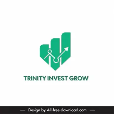 logo forex template column chart arrow sketch