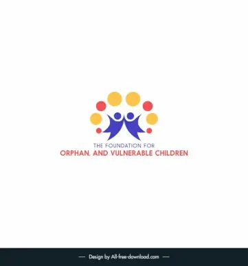 logo foundation for orphan vulnerable children affected and infected by scourge hiv aids template dynamic human circles decor