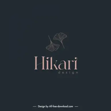 logo hikari design elements dark handdrawn leaf