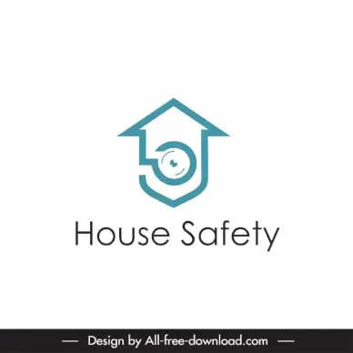 logo house safety template flat house arrow circle shape 