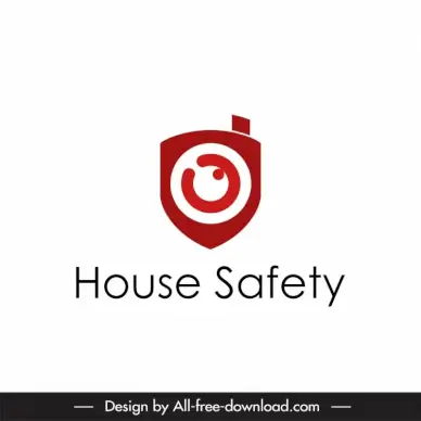 logo house safety template flat modern rounded shape 