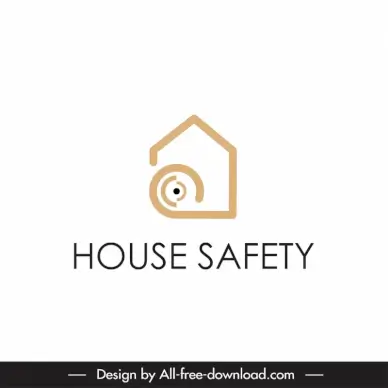 logo house safety template geometric design flat simple