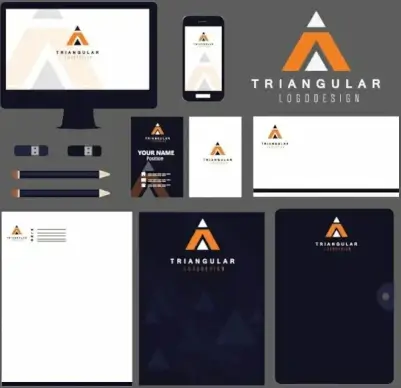 logo identity sets flat triangular decoration