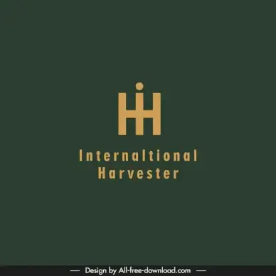 logo ih template flat modern elegant symmetric geometric sketch