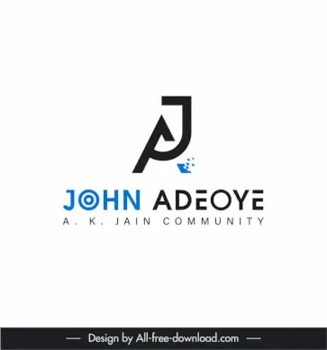 logo john adeoye inspirational networks template flat stylized texts sketch