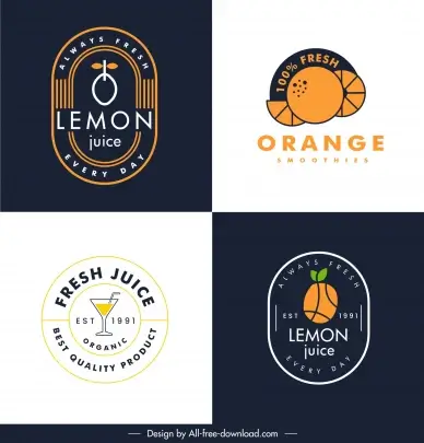 logo juice templates collection flat classic
