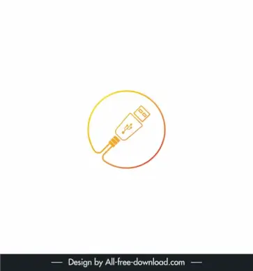 logo maptech electric accessories usb charger data cable template elegant plug circle isolation outline 