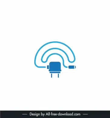 logo maptech electric accessories usb charger data cable template flat plug cable line curve sketch