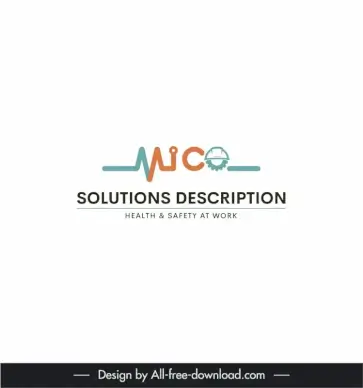 logo mico solutions description template flat elegant stylized text line sketch