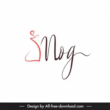 logo mog signature template flat calligraphic stylized text sketch