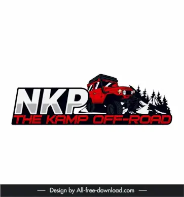 logo nkp the kamp off road template car mountain texts decor