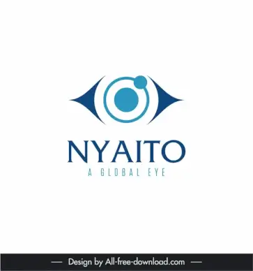 logo nyaito global eye template flat symmetric geometric shape sketch