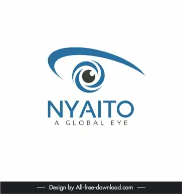 logo nyaito global eye template flat texts round swirl shapes sketch