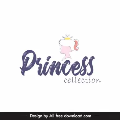 logo princess handdrawn girl calligraphy sketch 