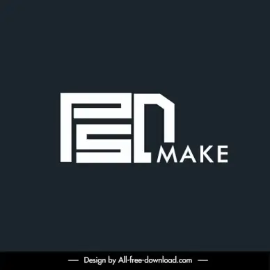 logo psd make template flat contrast geometric design 