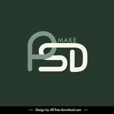 logo psd make template flat stylized texts decor