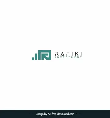 logo rafiki investment template elegant flat geometric lines arrow design
