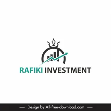 logo rafiki investment template flat symmetric circle chart arrow crown sketch