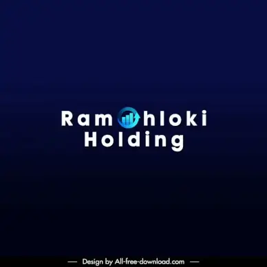 logo ramohloki template elegant modern texts arrow chart sketch