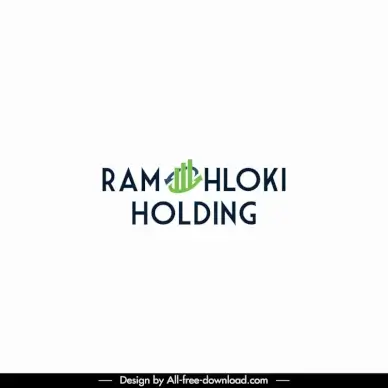 logo ramohloki template elegant text chart elements decor