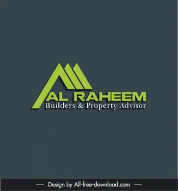 logo real estate al raheem template flat geometric house roof texts decor
