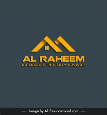 logo real estate al raheem template modern contrast design house roof geometry sketch